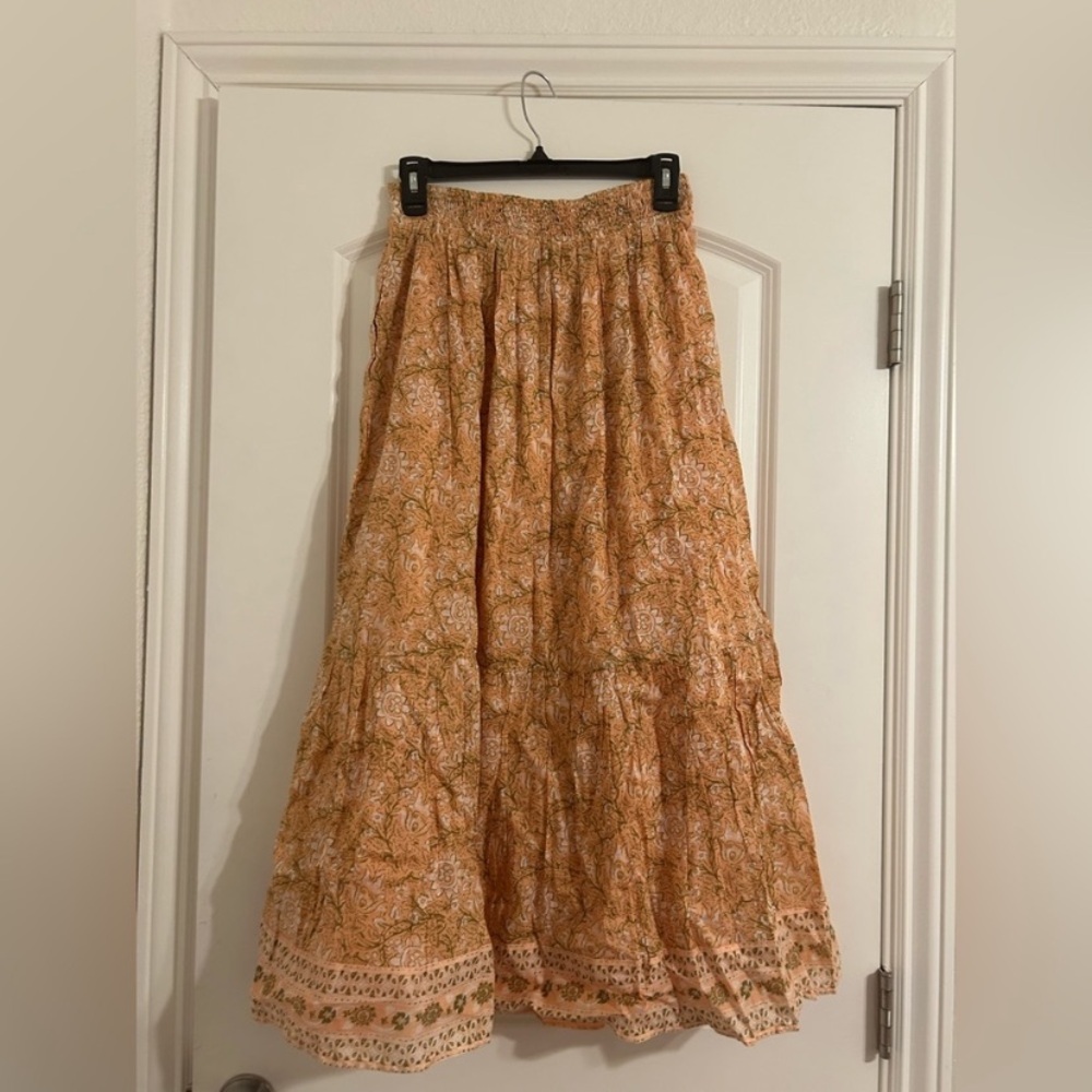 NWT Cleobella Charlene floral multi print in Cecil blush ankle skirt Sz S cotton - Picture 9 of 11